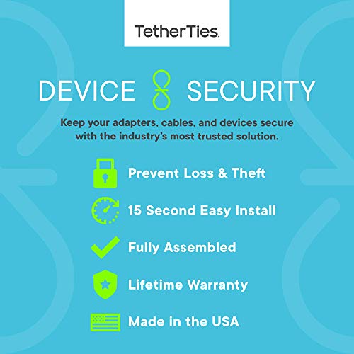 TetherTies Cable Tethers Black 30 Pack | Patented Pre-Assembled Adapter Tethers | Secure Your Comput