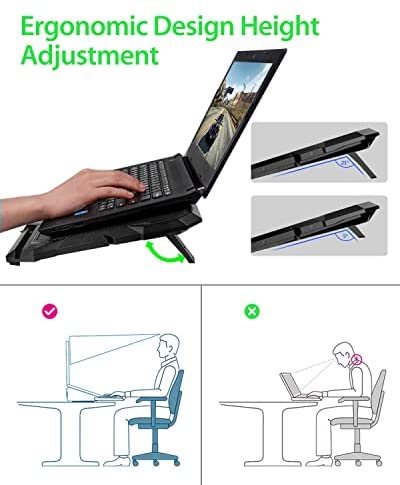 Amazon.com: Laptop Cooling Pad, Laptop Cooler with 6 Quiet Led Fans for 15.6-17 Inch Laptop Cooling