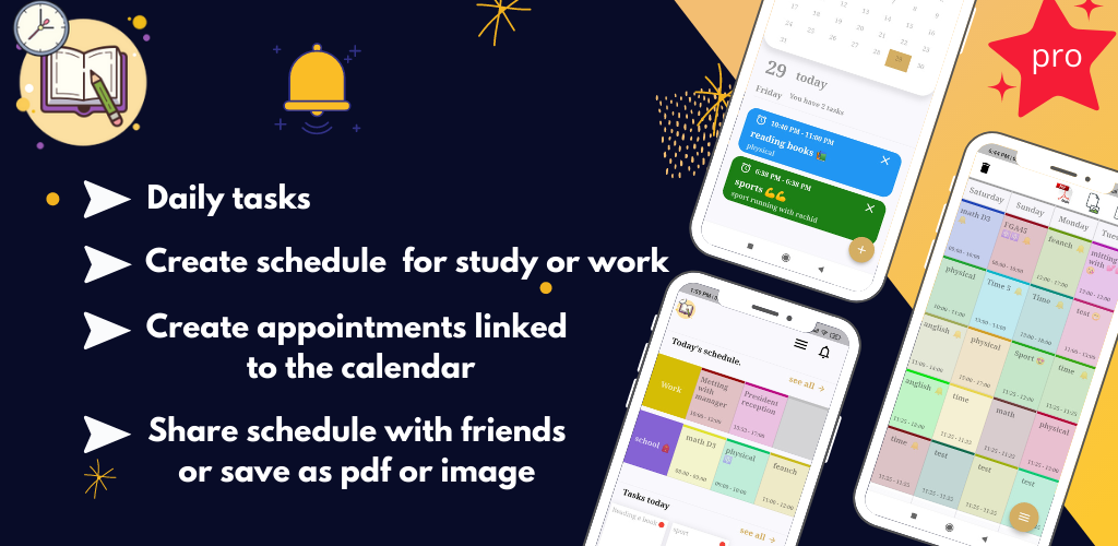 schedule planner, and daily tasks pro