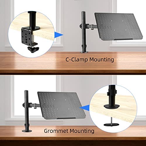 Amazon.com: suptek Single Laptop Notebook Desk Mount with Tray for 13-27 inch Computer Screen, Fully