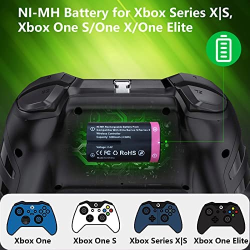 Amazon.com: 4 Pack 3200mAH Rechargeable Battery Packs for Xbox One Controller Xbox Series X|S Batter