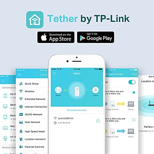 TP-Link AC2600 WiFi Extender(RE650), Up to 2600Mbps, Dual Band WiFi Range Extender, Gigabit port, In