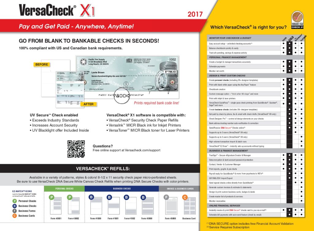 Amazon.com: VersaCheck X1 Platinum UV Secure 2017 : Software