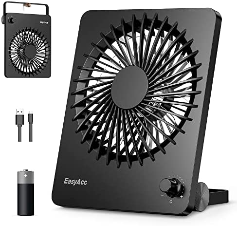 Amazon.com: EasyAcc Portable Desk Fan Desktop Fan, Battery Operated Fan 6-Inch Foldable Travel Fan [