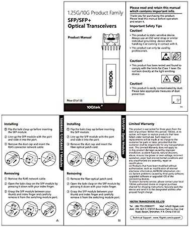 10GBase-SR SFP+ Transceiver, 10G 850nm MMF, up to 300 Meters, Compatible with Cisco SFP-10G-SR, Ubiq