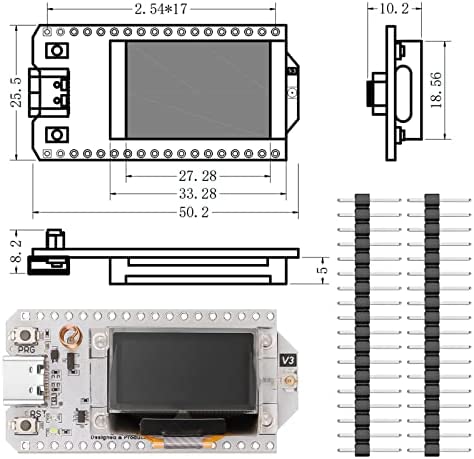 MakerFocus ESP32 Development Board SX1262 868 915MHz LoRaWAN WiFi Bluetooth Dual Core 240MHz Integra
