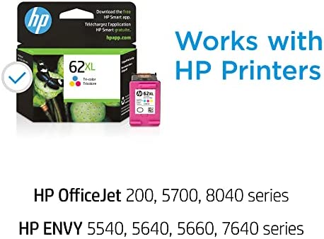 Amazon.com: HP 62XL Tri-color High-yield Ink | Works with HP ENVY 5540, 5640, 5660, 7640 Series, HP