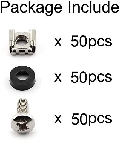 Amazon.com: RION TECH M6 Cage Nuts & Screws for Server Shelves Cabinets, Lengthened 16mm- Rack M