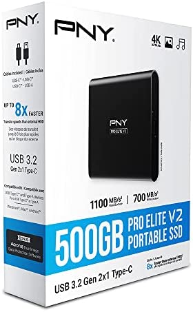 Amazon.com: PNY Pro Elite V2 500GB USB 3.2 Gen 2x1 Type-C Portable Solid State Drive (SSD) – (PSD0CS