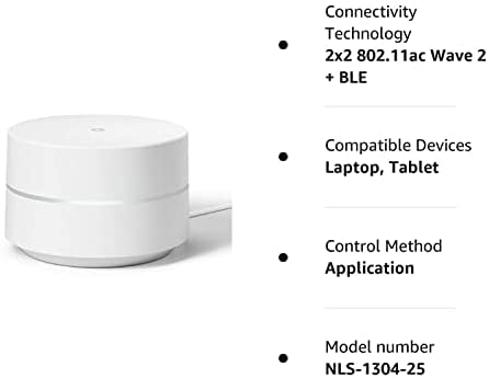 Amazon.com: Google WiFi System, 1-Pack - Router Replacement for Whole Home Coverage - NLS-1304-25 (R