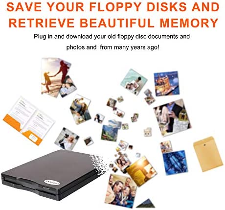 RAAYOO USB Floppy Disk Reader Drive, 3.5” External Portable 1.44 MB FDD Diskette Drive for Windows 7