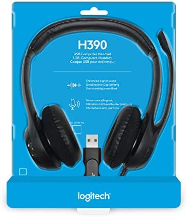 Amazon.com: Logitech H390 Wired Headset for PC/Laptop, Stereo Headphones with Noise Cancelling Micro