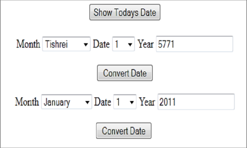 English to Hebrew Date Lite