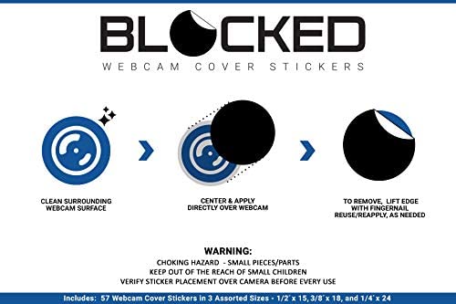 Amazon.com: BLOCKED Webcam/Camera Vinyl Covers | 57 Low-Tack Restickable Webcam Sticker | 3-Sizes |