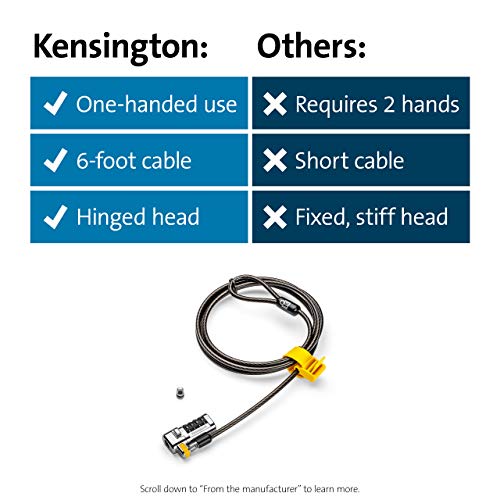 Amazon.com: Kensington ClickSafe® Combination Laptop Lock for Wedge-Shaped Security Slot (K67936WW)