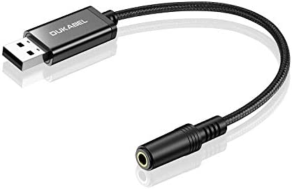 Amazon.com: DUKABEL USB to 3.5mm Jack Audio Adapter, USB to Aux Cable with TRRS 4-Pole Mic-Supported