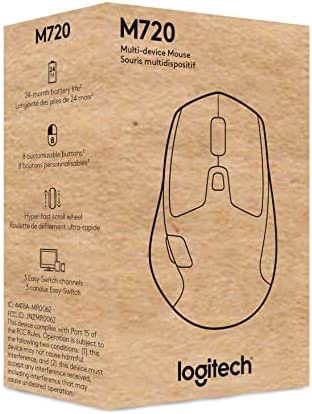 Amazon.com: Logitech M720 Triathlon Multi-Device Wireless Mouse, Bluetooth, USB Unifying Receiver, 1