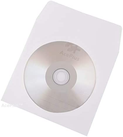 Amazon.com: 1,000 AcePlus CD/DVD White Paper Sleeves with Clear Window and Flap, Sturdy 100 gram Wei