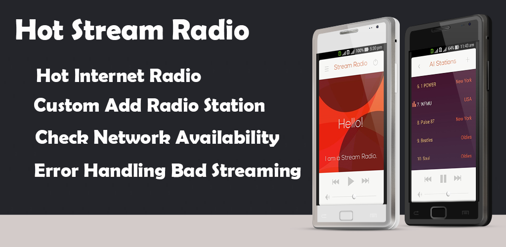 Hot Stream Radio: REAL RADIO, INTERNET RADIO MUSIC, CUSTOM INTERNET RADIO STATION, NO ADVERTISING