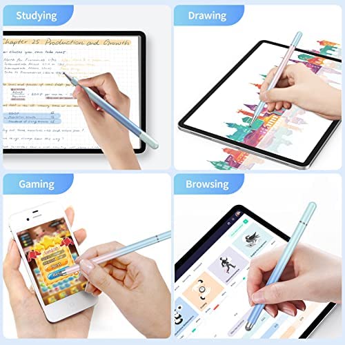 Stylus Pens for Touch Screens(2 Pcs), High Sensitivity 2-in-1 Magnetic Disc Stylus Pen for iPad Comp