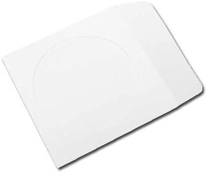 500 White Paper CD / DVD Disc Sleeves With Flap & Window #CDIWWF - Perfect for Storing CDs and D