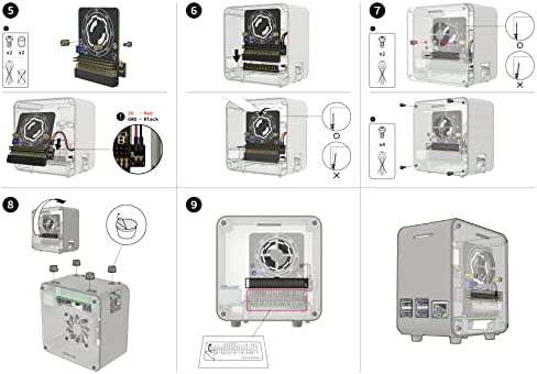 ElectroCookie Raspberry Pi 4 Case, Aluminum Mini Tower Case with Cooling Fan and Color Changing Ambi