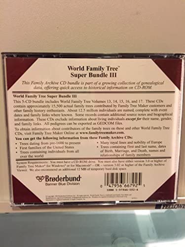 Amazon.com: Family Tree Maker's Family Archives World Family Tree Super Bundle III