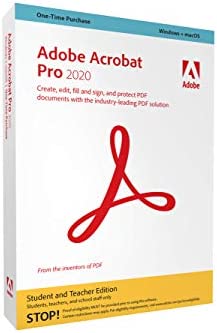 Amazon.com: Adobe Acrobat Pro 2020 Student & Teacher Edition for Windows and Mac, DVD