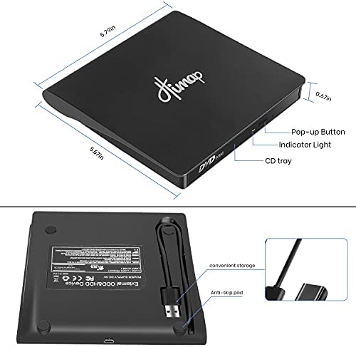 Amazon.com: Himap CD Drive, External CD ROM DVD Drive CD DVD Burner Optical Drive for Laptop Portabl