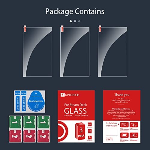 Amazon.com: UPTOHIGH [3 Pack] Steam Deck Screen Protector, Anti Glare Premium Tempered Glass Screen