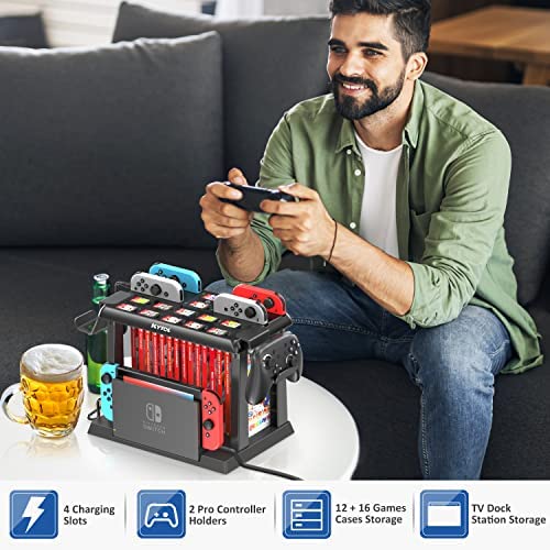 Amazon.com: Switch Games Organizer Station with Controller Charger, Charging Dock for Nintendo Switc