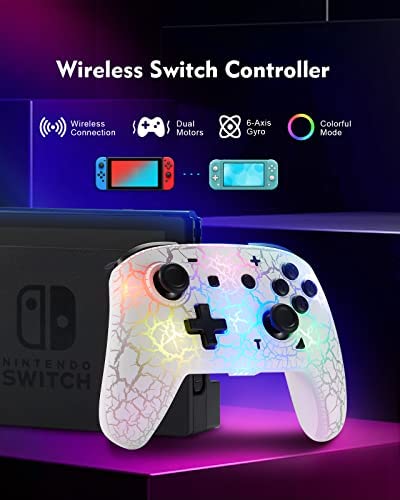 BlNBOK Switch Controller, Wireless Switch Pro Controller for Switch/Switch Lite/Switch OLED, 8 Color