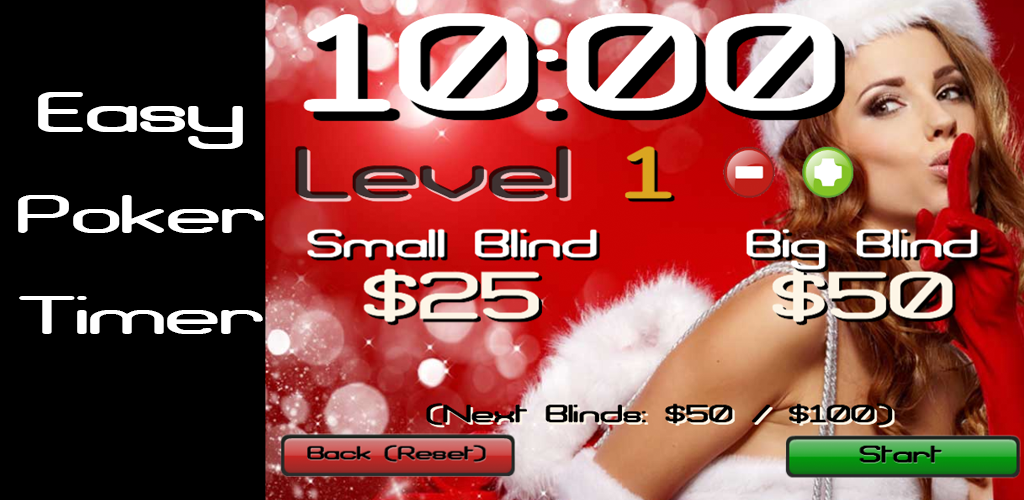 Easy Poker Timer - Texas Holdem Tournament Clock - Blind Timer - Holiday Girl Theme