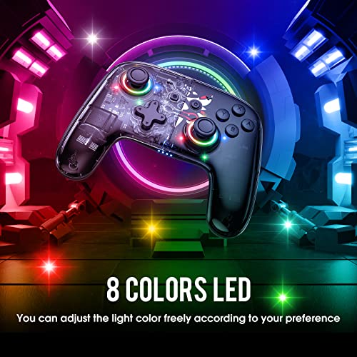 Amazon.com: Switch Wireless Controller, Switch Pro Controller 8 Color Adjustable LED Hue Light, Cont