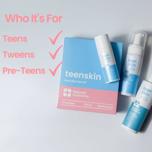 Natural Outcome Teen Skin 3-Step Skin Care Kit | Daily Boys & Girls Skin Care Regimen | Teen Ski