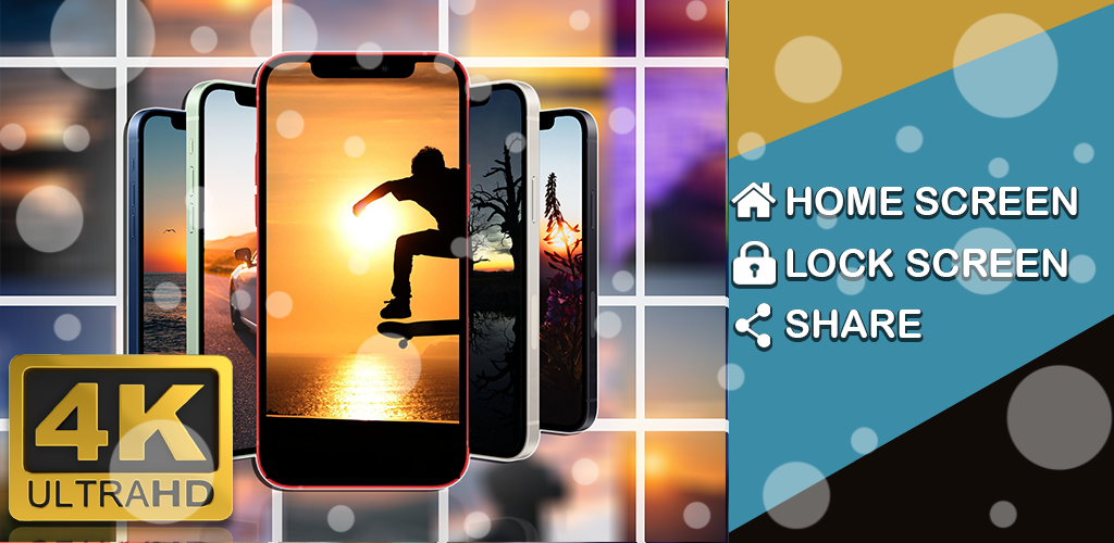 Sunset Phone Wallpapers & Backgrounds app 4K ⎛No Ads⎞| Lock & Home Screen | Share button