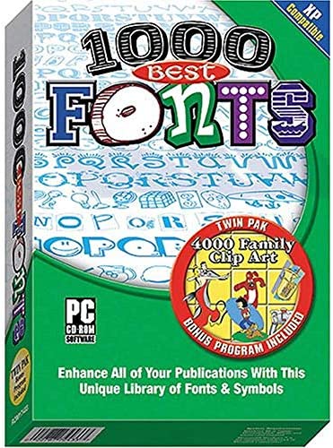 Amazon.com: COSMI 1000 Best Fonts/4000 Family Clip Art Twin Pak (Windows)