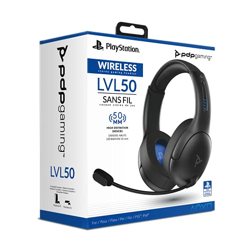 Amazon.com: PDP Gaming LVL50 Wireless Stereo Headset With Noise Cancelling Microphone: Black - PS5/P