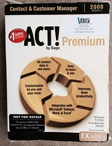 Amazon.com: ACT! 2008 10.0 Premium EX Edition