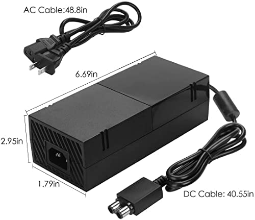 Amazon.com: Power Supply Brick for Xbox One with Power Cord, (Low Noise Version) AC Adapter Power Su