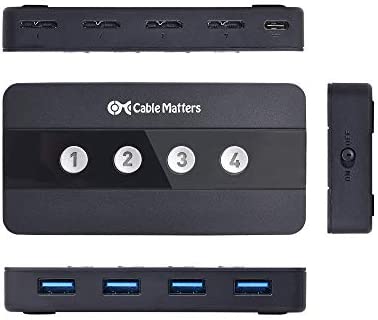 Amazon.com: Cable Matters 4 Port USB 3.0 Switch Hub USB Sharing Switch for 4 Computers and USB Perip