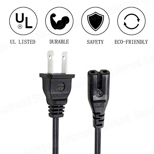 Amazon.com: UL Listed 8ft 2 slot Power Cord for Xbox One 1 X Power Cord Replacement Extension Cable