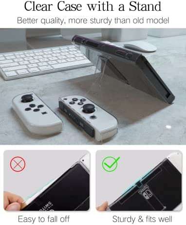 Necessary 4 in 1 Accessory Bundle for Nintendo Switch OLED - iceiceice Hard Shell Carrying Case with