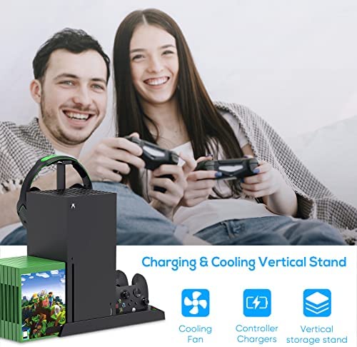 Amazon.com: Charging Stand with Cooling Fan for Xbox Series X Console and Controller,Vertical Dual C