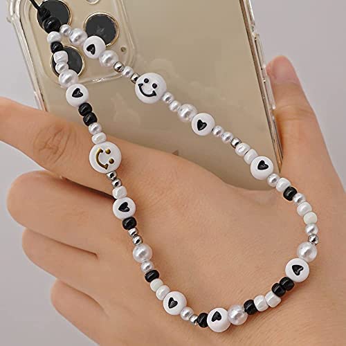 Amazon.com: SYSUII Beaded Mobile Phone Lanyard Wrist Strap, Kawaii Smiley Face Star Rainbow Acrylic