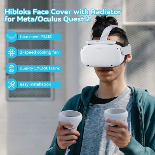 Amazon.com: HiBloks Cooling Fan Face Cover for Meta/Oculus Quest 2 Accessories, Soft Lycra Cotton Fa