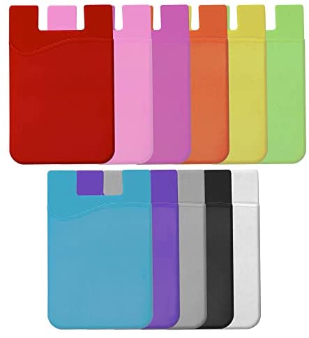 Amazon.com: Silicone Phone Card Holder Pocket, Stick On Wallet, Adhesive Credit Card Pouch, Compatib