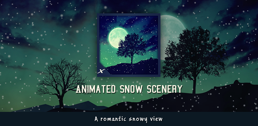 Animated Snow Scenery - A Romantic Snowy View