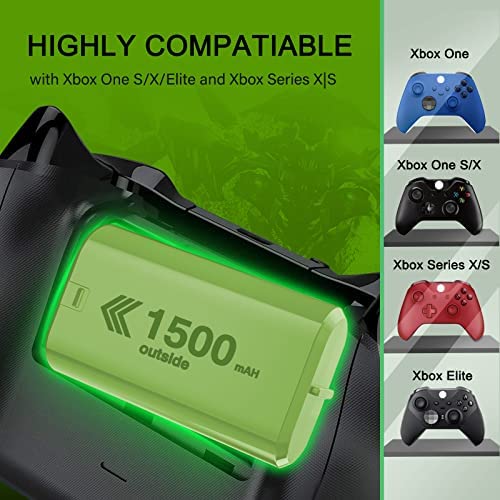 Rechargeable Battery Packs for Xbox One/Xbox Series X|S, 4 X 1500mAh Xbox one Controller Battery Pac