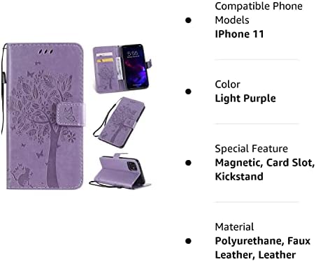 Amazon.com: iPhone 11 Case with Screen Protector,iPhone 11 Wallet Case,Flip Case PU Leather Emboss T